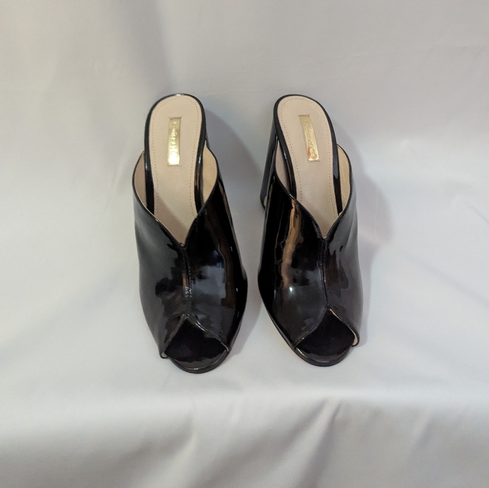Louise et Cie Black Patent Leather Mules, Size 8m